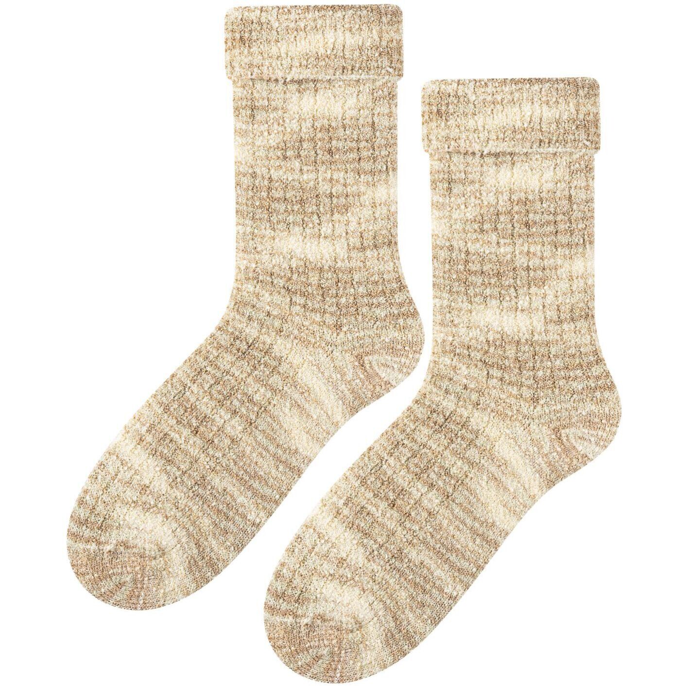 Skarpetki bukla - beżowy melanż