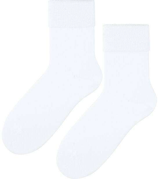 Skarpetki medyczne bezuciskowe frotte - białe