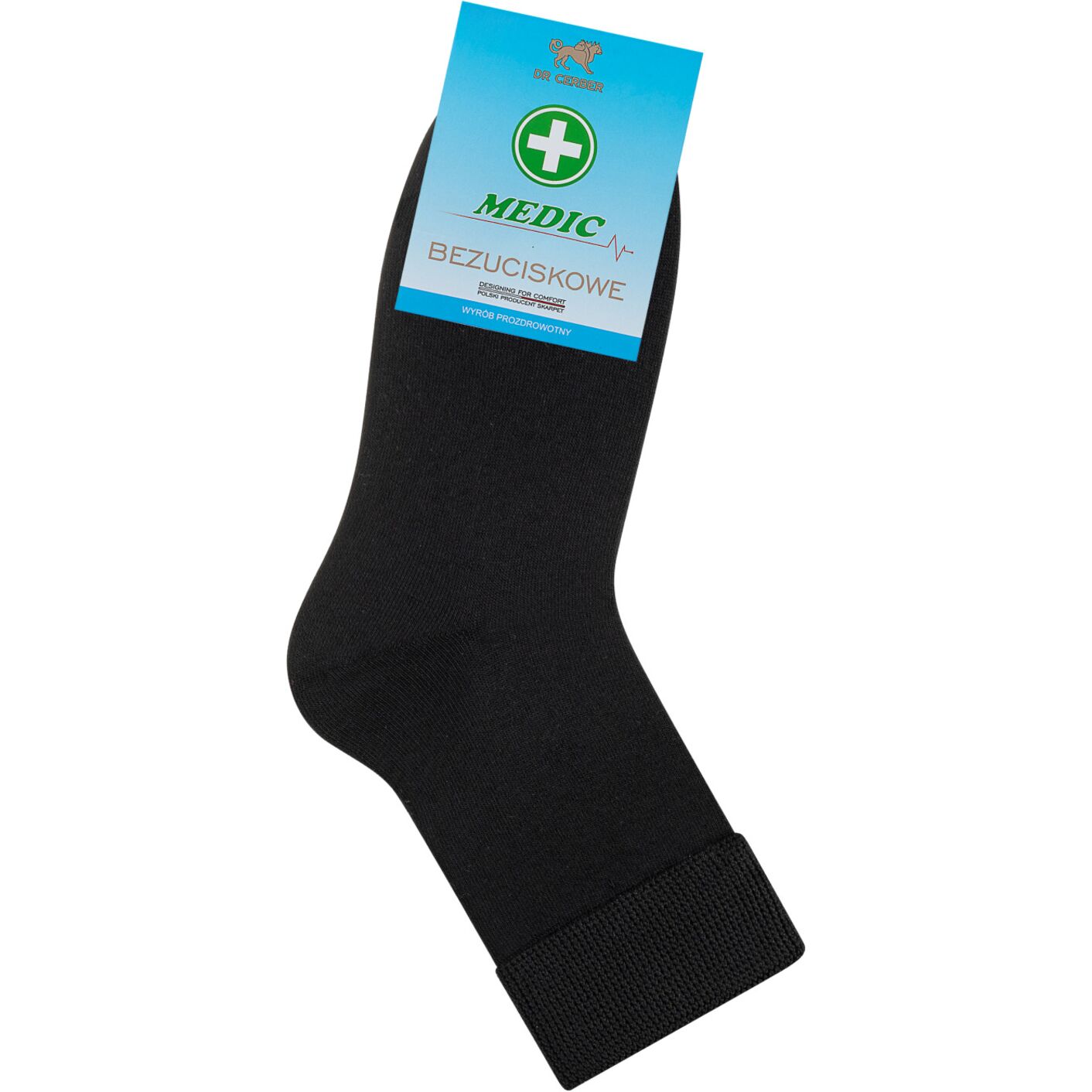 Skarpetki medyczne bezuciskowe frotte - czarne