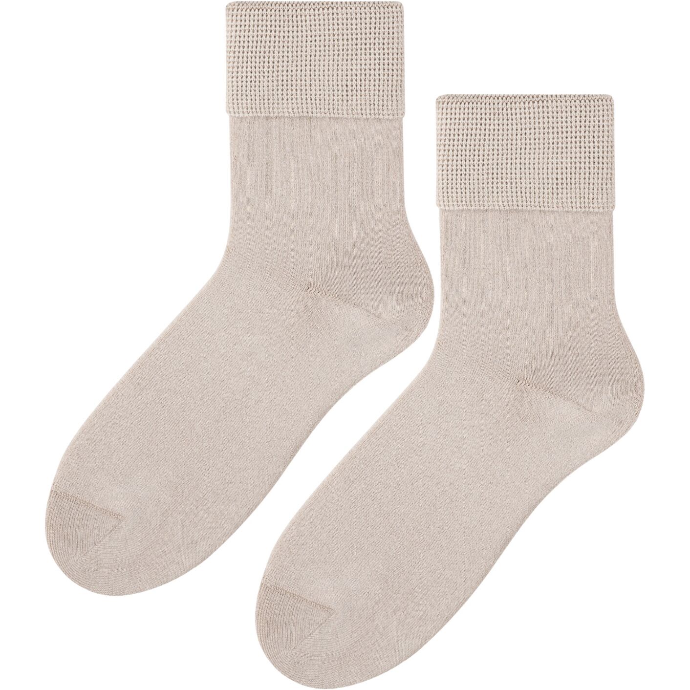 Skarpetki medyczne bezuciskowe frotte - beż