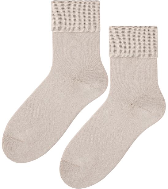 Skarpetki medyczne bezuciskowe frotte - beż