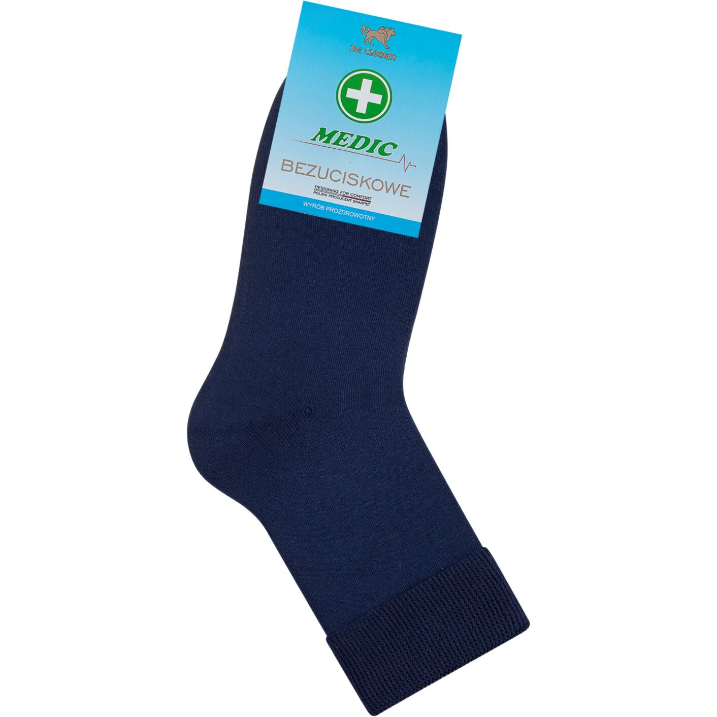 Skarpetki medyczne bezuciskowe frotte - granat
