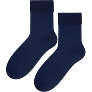 Granatowe, bezuciskowe skarpetki medyczne z frotte