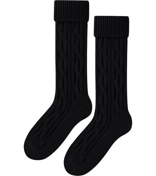 Skarpetki z Wełną - podkolanówki - czarny