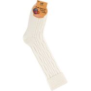 Skarpetki z Wełną - podkolanówki - ecru