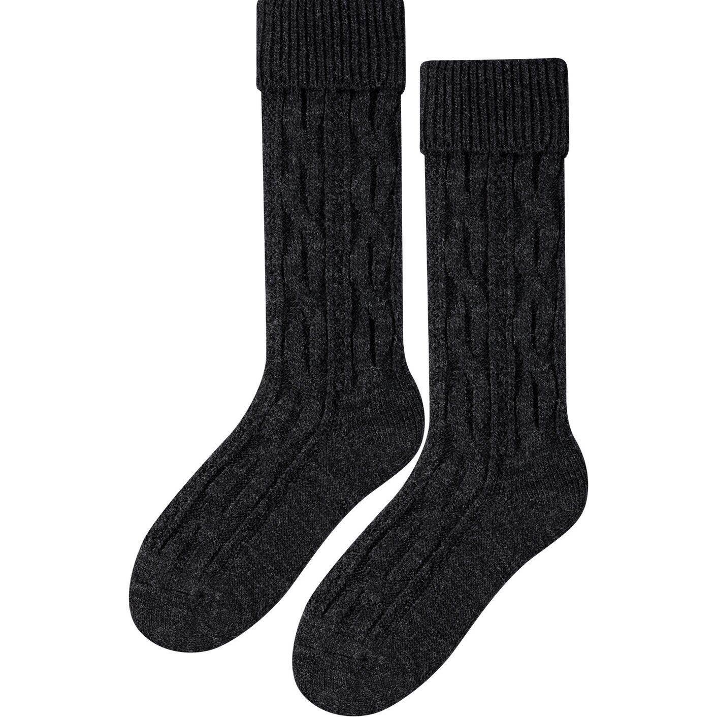 Skarpetki z Wełną - podkolanówki - grafit