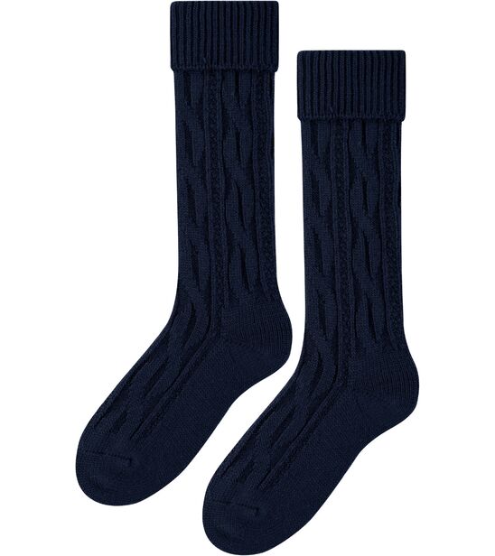 Skarpetki z Wełną - podkolanówki - granat