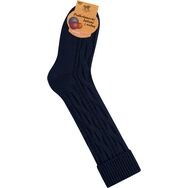 Skarpetki z Wełną - podkolanówki - granat