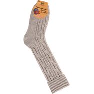 Skarpetki z Wełną - podkolanówki - średni beż melanż