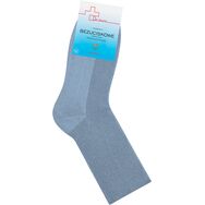 Skarpetki bezuciskowe medyczne profilaktyczne - szaro - niebieskie