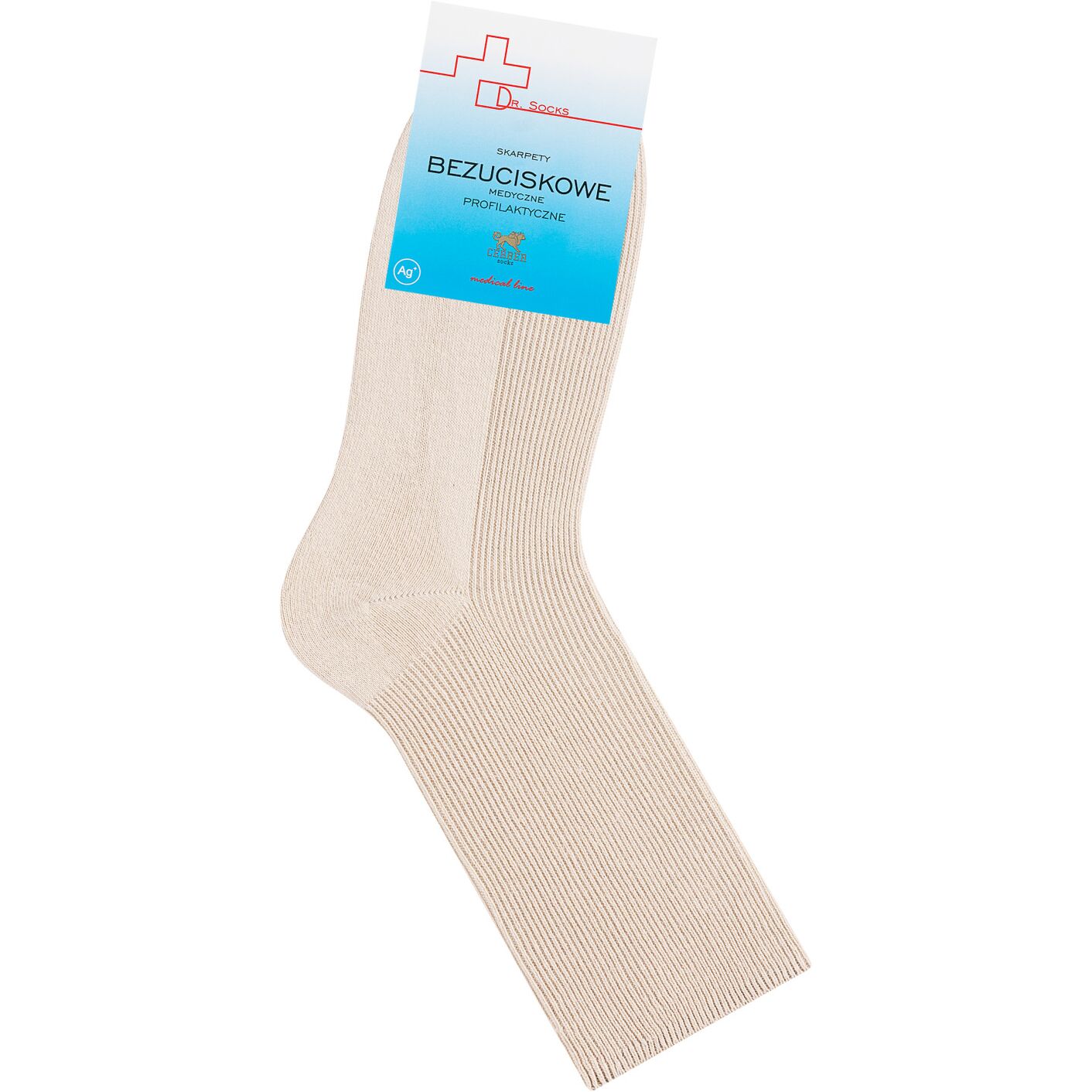 Skarpetki bezuciskowe medyczne profilaktyczne - beż