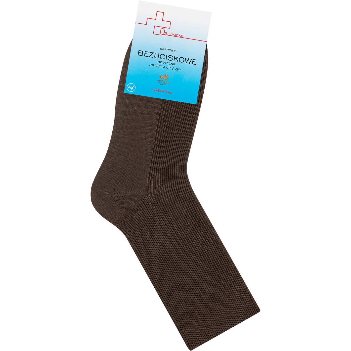 Skarpetki bezuciskowe medyczne profilaktyczne - brązowe
