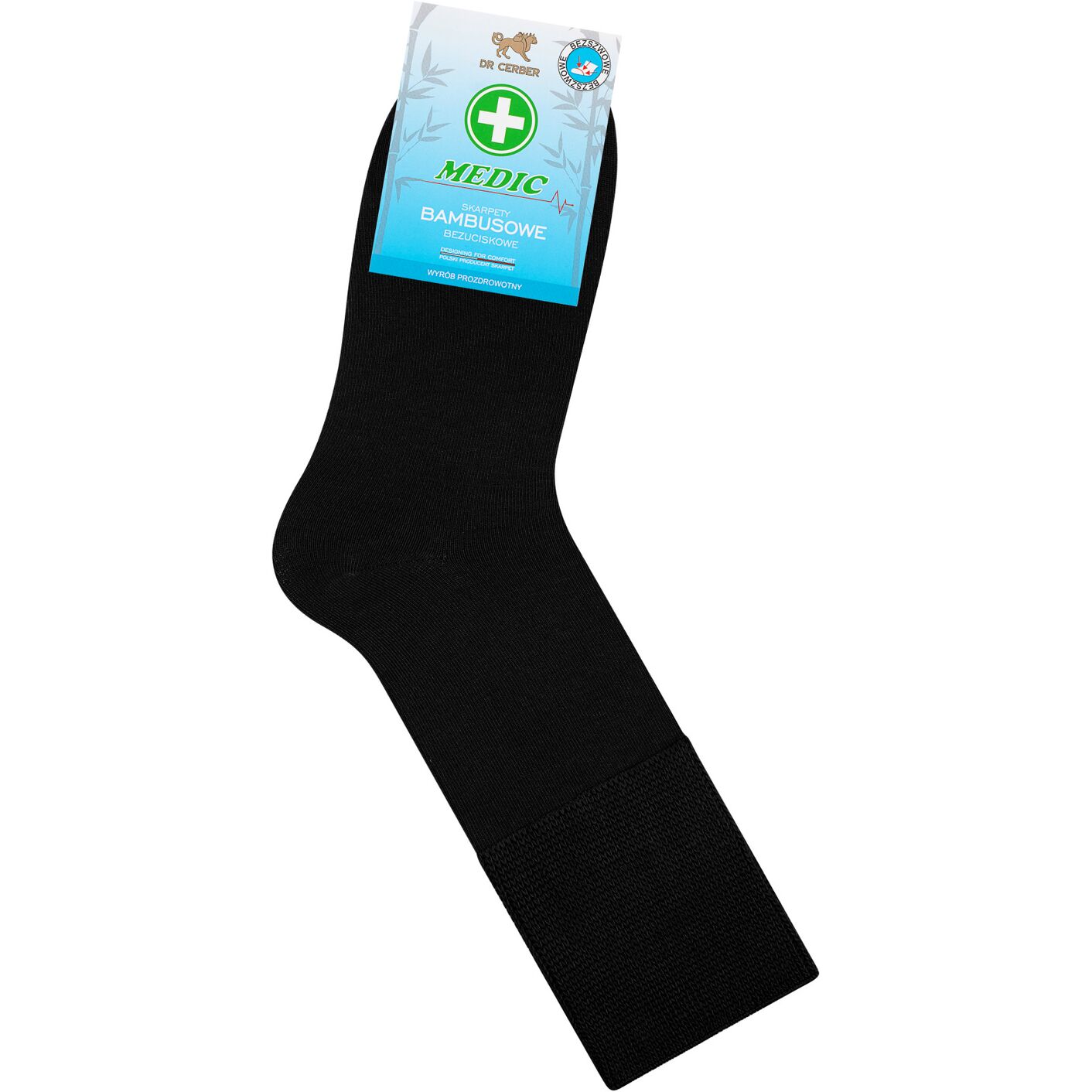 Skarpetki medyczne bezuciskowe bambus - czarne