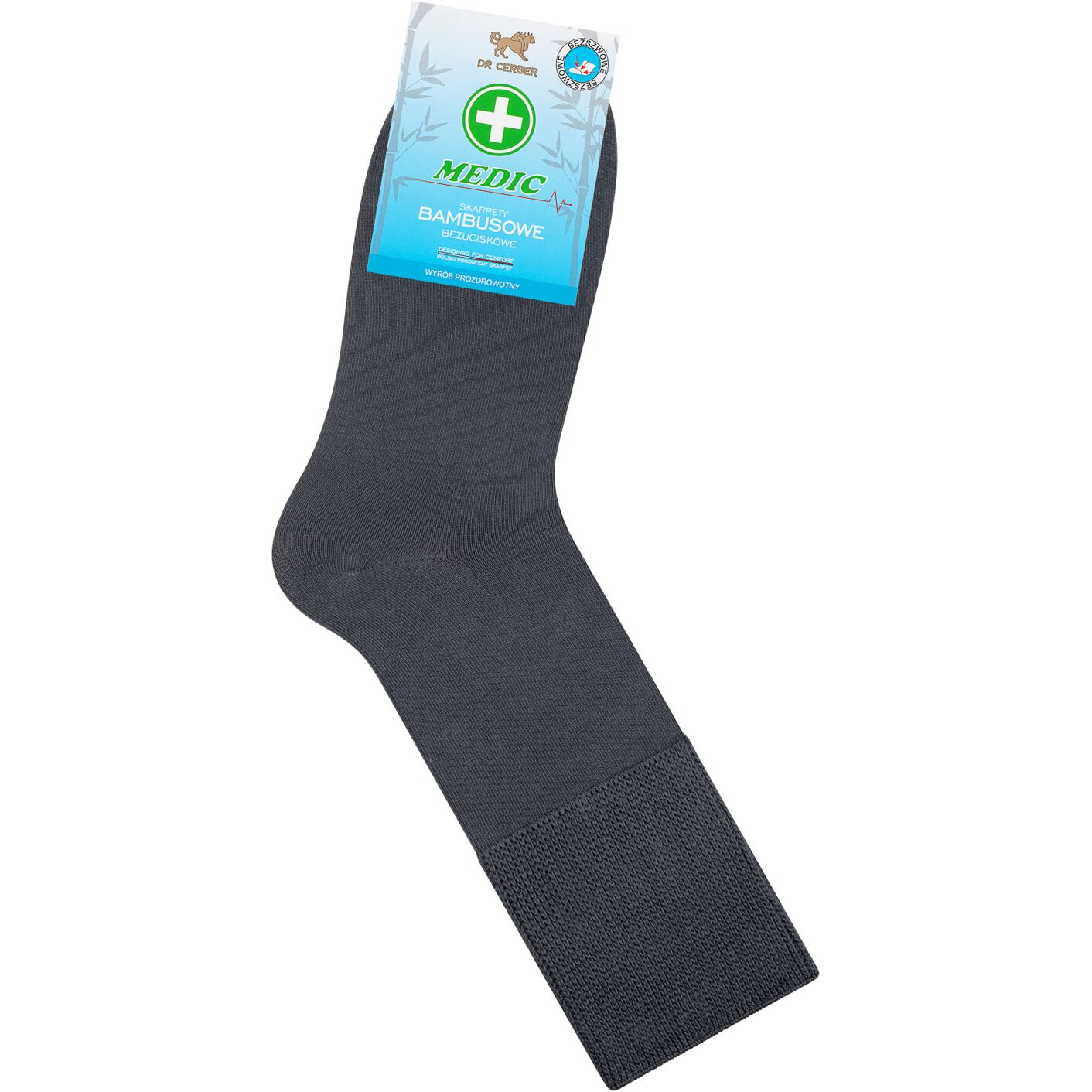 Skarpetki medyczne bezuciskowe bambus - grafit