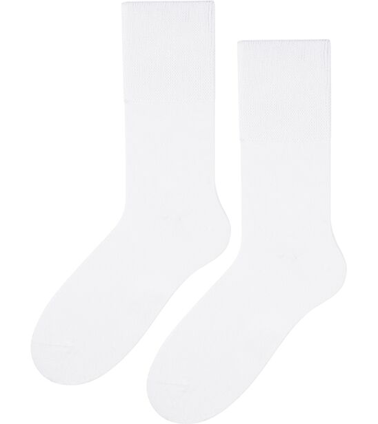 Skarpetki medyczne bezuciskowe bambus - białe