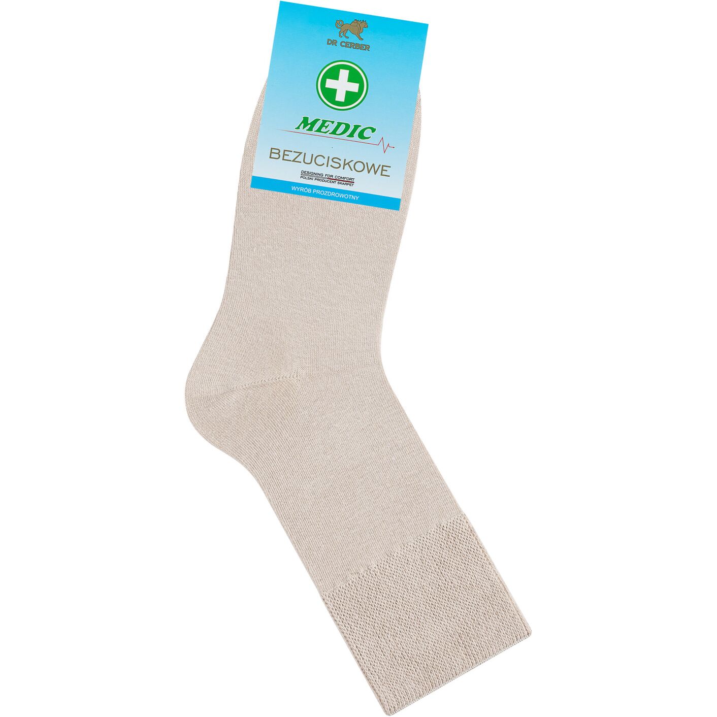 Skarpetki medyczne bezuciskowe bambus - beżowe