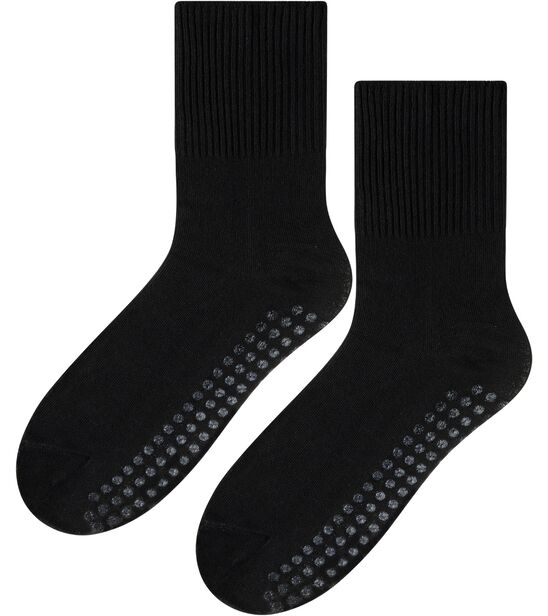 Damskie skarpetki antypoślizgowe, bezuciskowe - czarny
