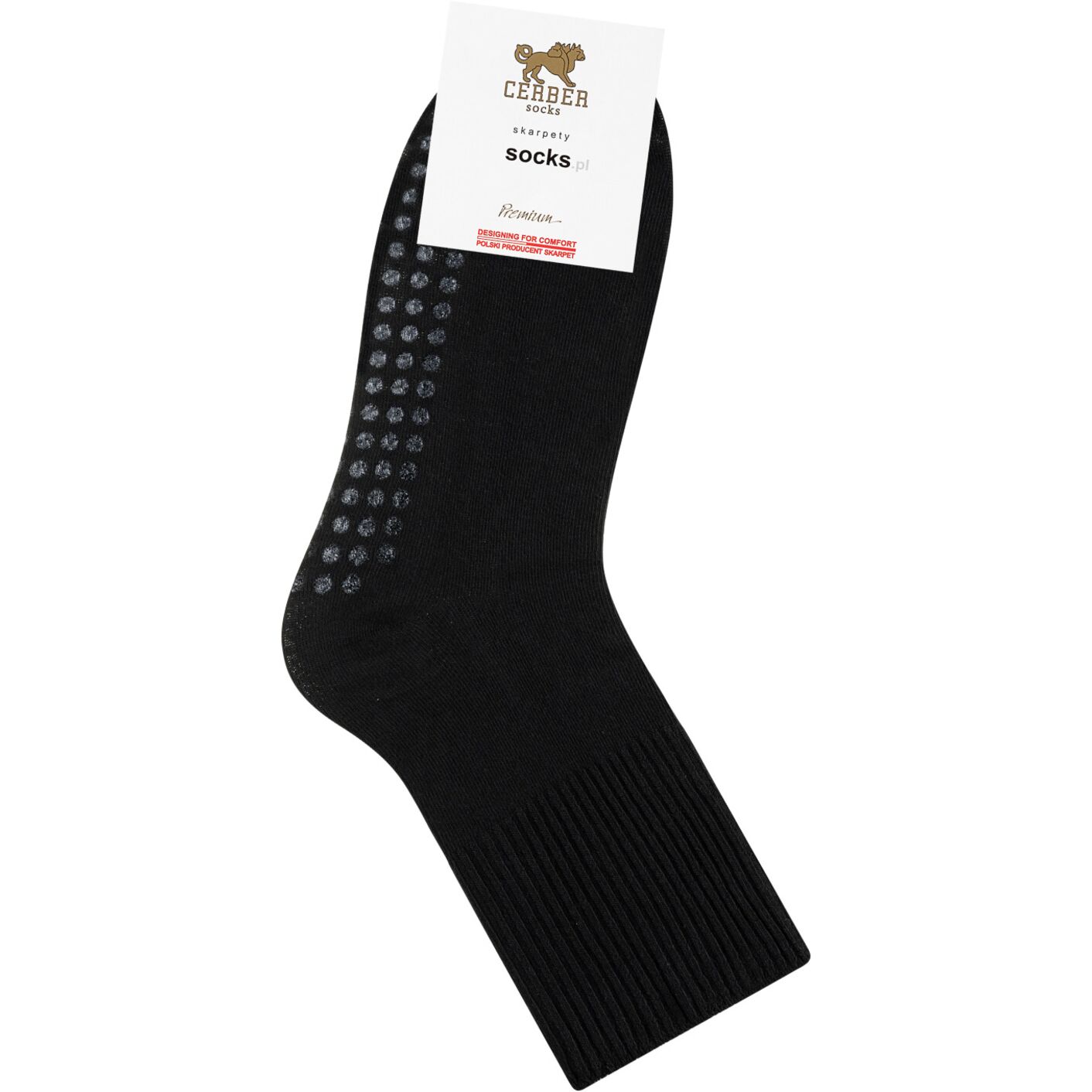 Damskie skarpetki antypoślizgowe, bezuciskowe - czarny