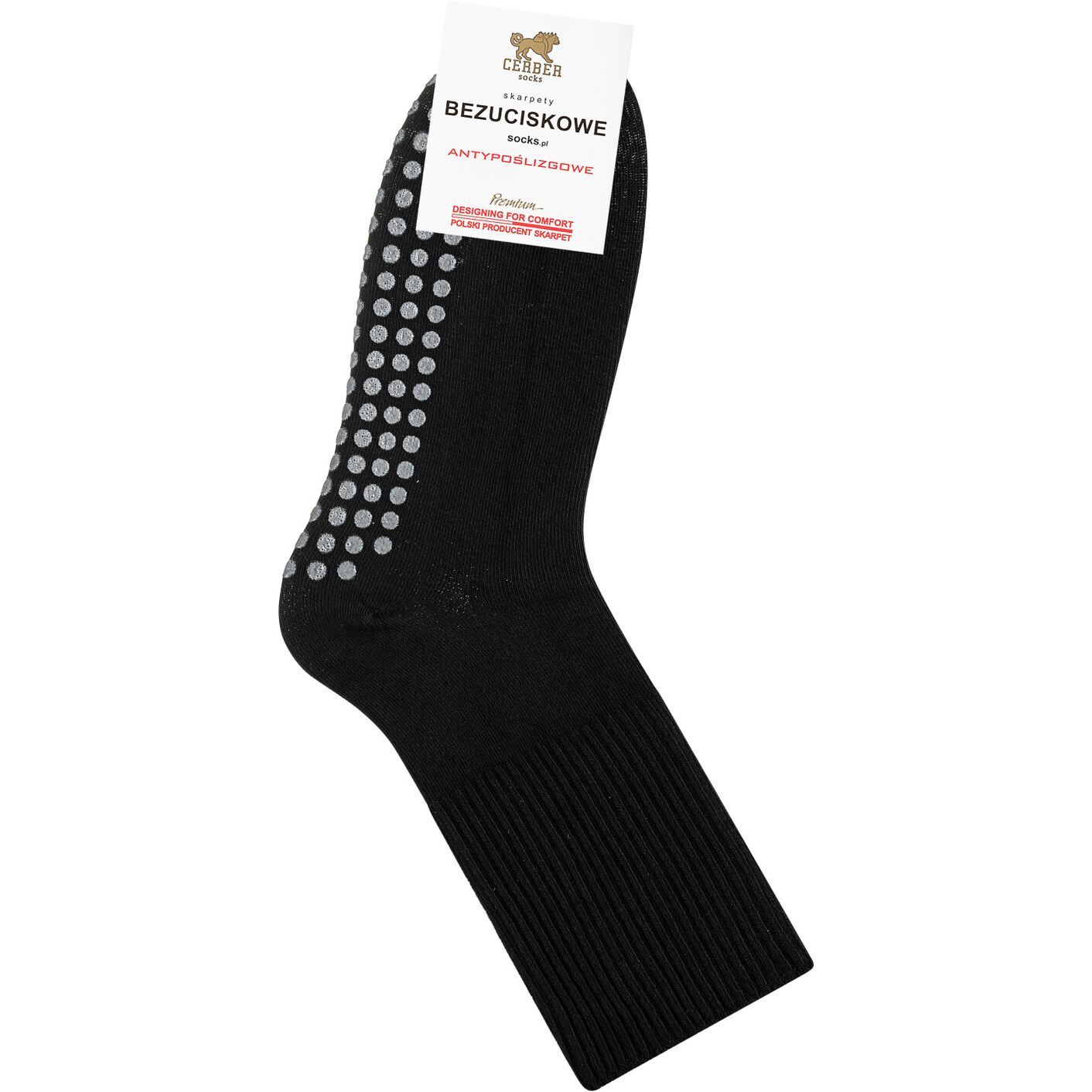 Męskie Skarpetki Antypoślizgowe Bezuciskowe - Czarny