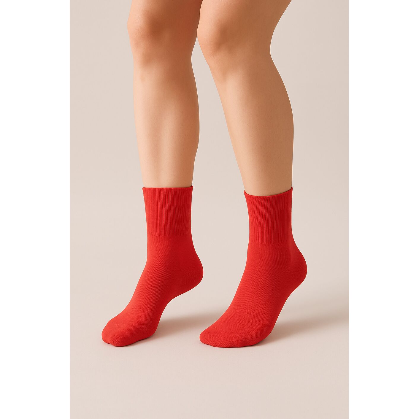 Skarpetki bezuciskowe - damskie - czerwień