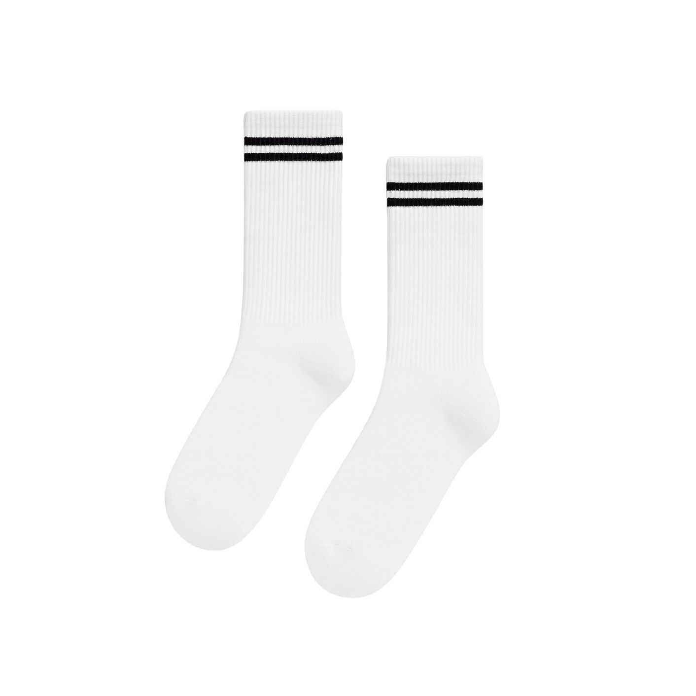 Białe Skarpetki Sportowe - Klasyczny Podwójny Pasek