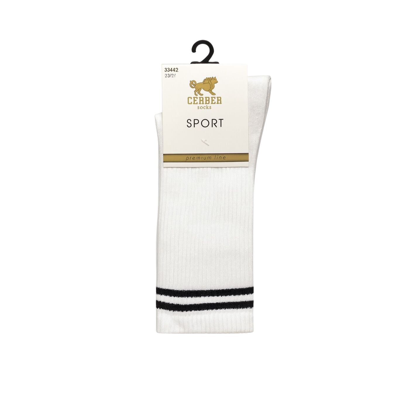 Białe Skarpetki Sportowe - Klasyczny Podwójny Pasek