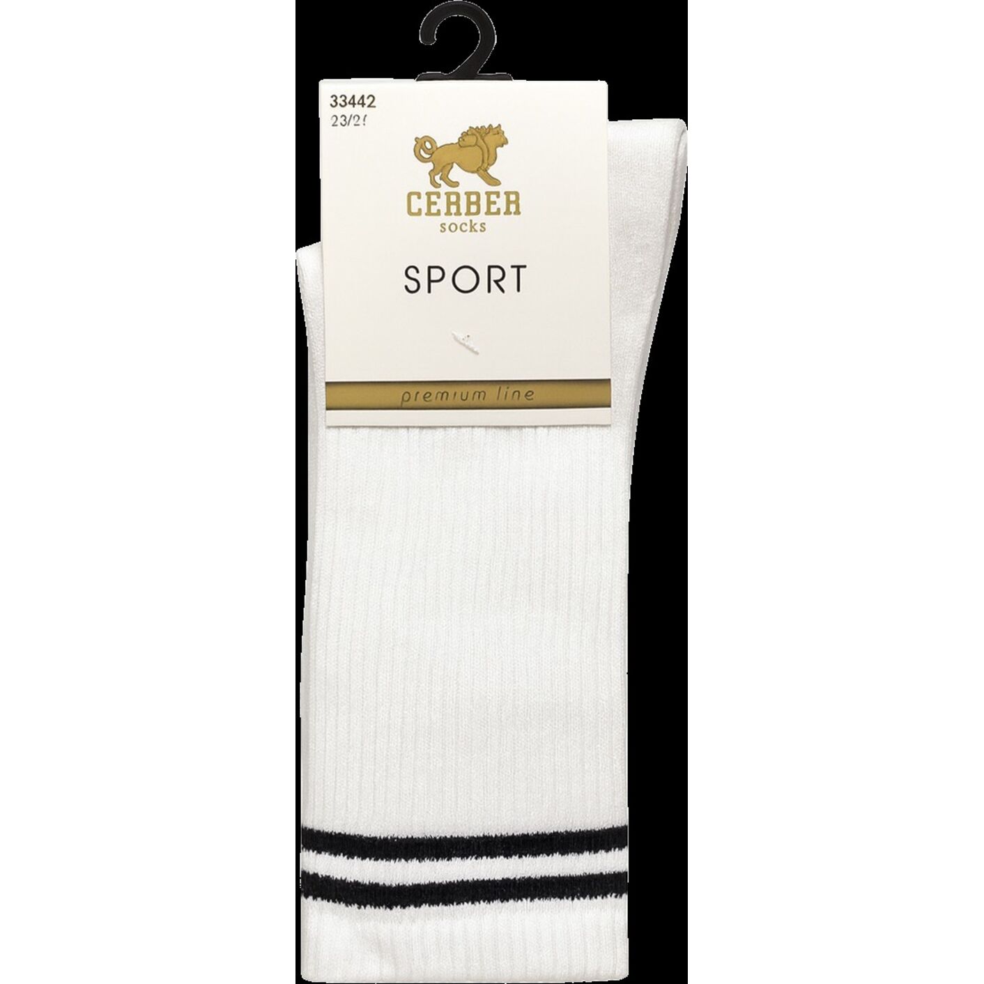 Białe Skarpetki Sportowe - Klasyczny Podwójny Pasek