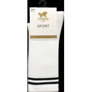 Białe Skarpetki Sportowe - Klasyczny Podwójny Pasek