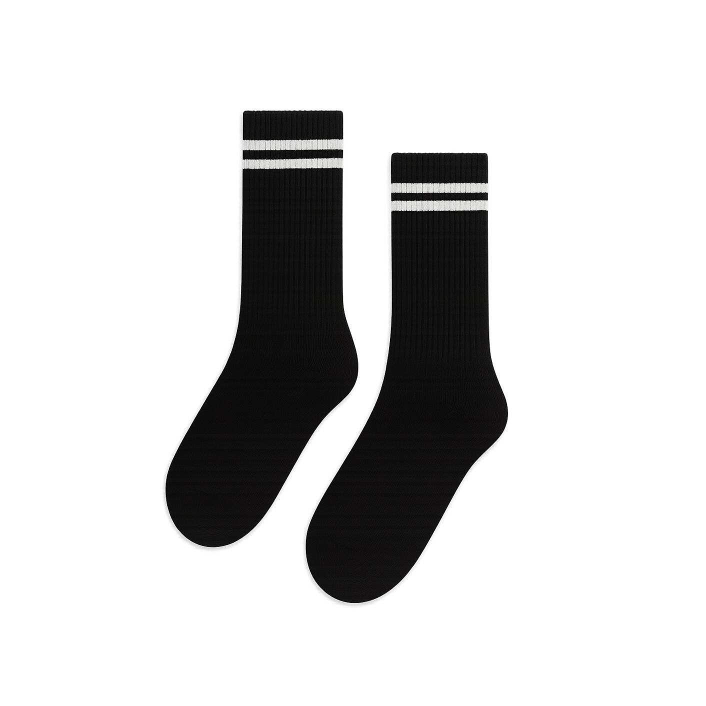 Czarne Skarpetki Sportowe - Klasyczny Podwójny Pasek