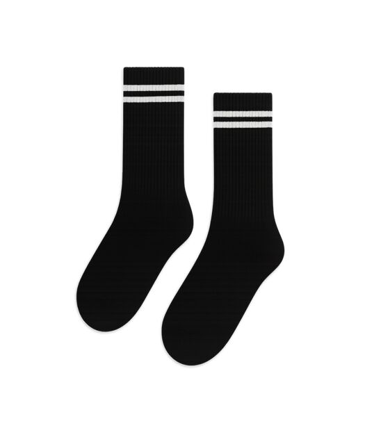 Czarne Skarpetki Sportowe - Klasyczny Podwójny Pasek