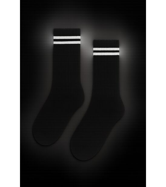 Czarne Skarpetki Sportowe - Klasyczny Podwójny Pasek