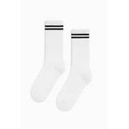 Białe Skarpetki Sportowe - Klasyczny Podwójny Pasek